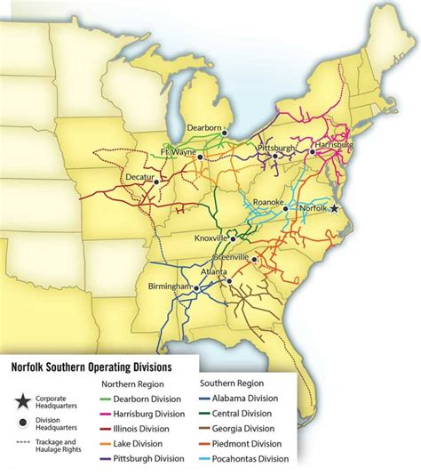 Southern Railroad System Map