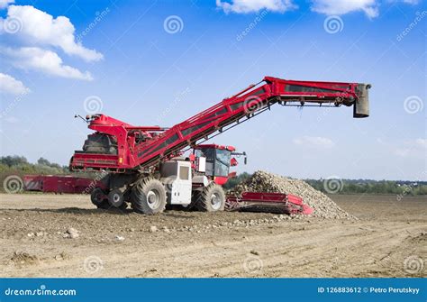 Vehicle Harvesting Sugar Beets Stock Photo - Image of farming, sugar ...