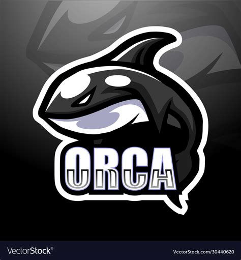 Orca mascot esport logo design Royalty Free Vector Image