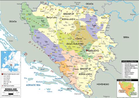 Bosnia and Herzegovina Map (Political) - Worldometer