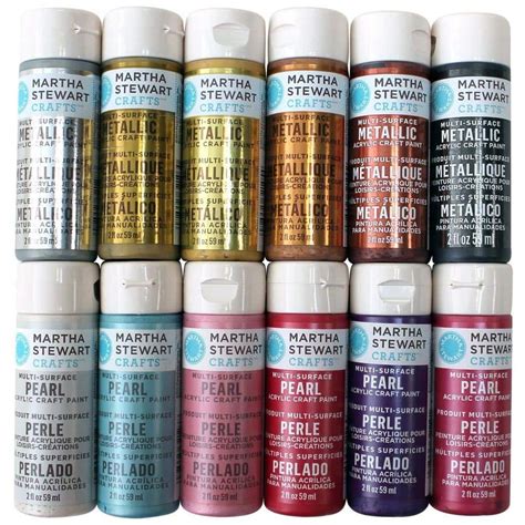 Martha Stewart Crafts 2 oz. 12-Color Multi-Surface Glitter Acrylic ...