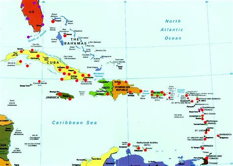 Printable Map Of All Caribbean Islands