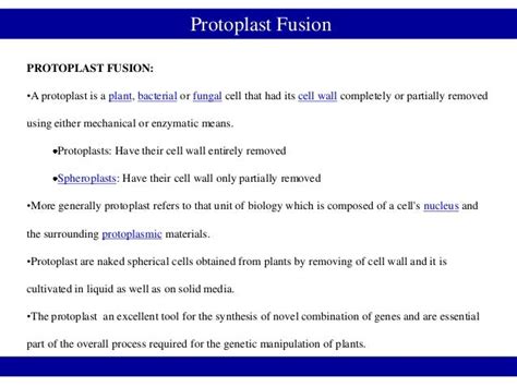 Protoplast fusion