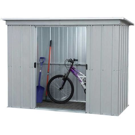 Yardmaster 10 x 4 Silver Pent Metal Shed – Pure Garden Buildings