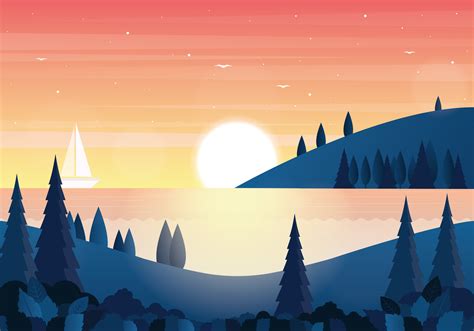 Vector Beautiful Landscape Illustration 225472 Vector Art at Vecteezy