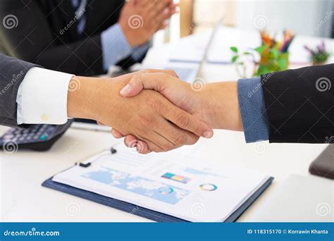 Business People Shaking Hands Successful Deal after Great Meeting ...