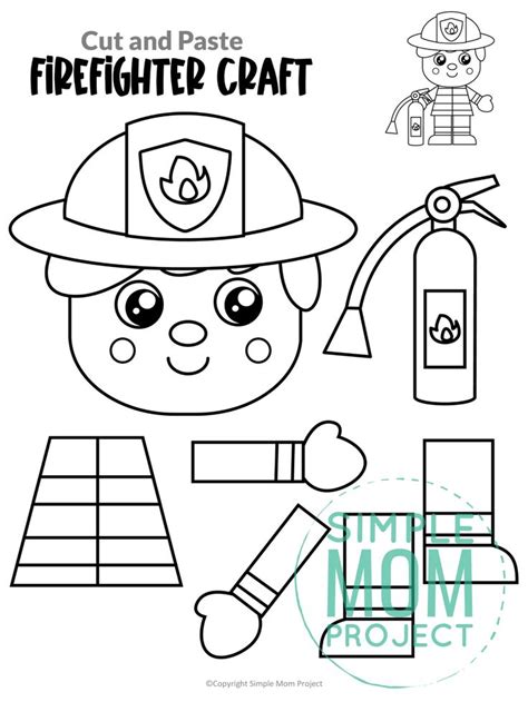 Free Printable Firefighter Craft Template | Firefighter crafts ...