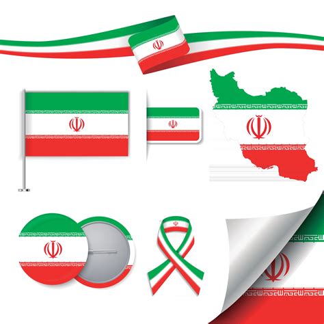 Iran Flag with elements 2611989 Vector Art at Vecteezy