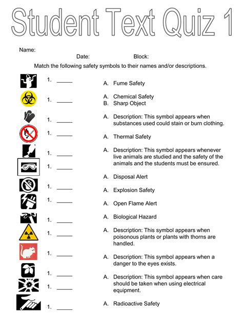 Lab Safety Symbols Matching Worksheet Worksheet | The Best Porn Website