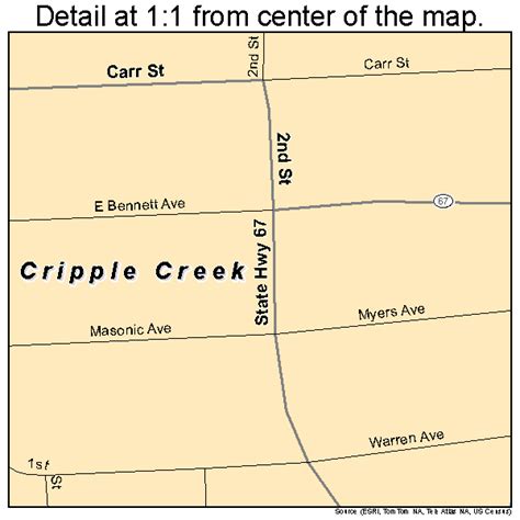 Cripple Creek Colorado Street Map 0818530