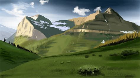 Mountain Landscape Digital Painting Study - artloader.net