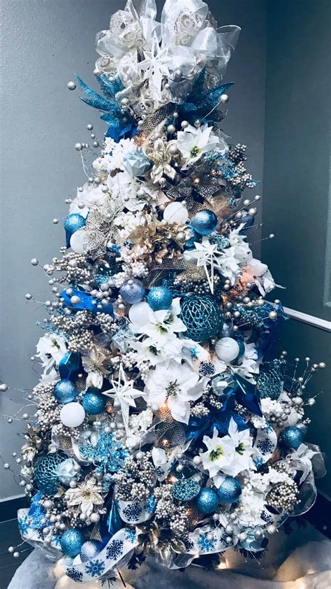 Blue and White Coastal Inspired Christmas Tree Ideas For 2020