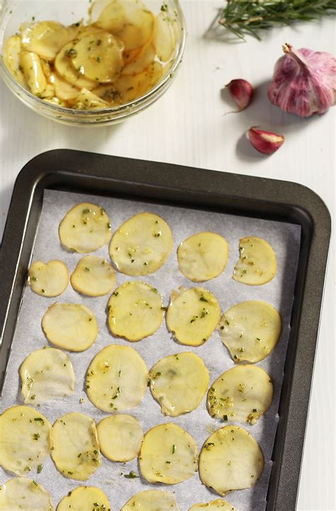 Oven-Baked Potato Chips with Rosemary | Easy Potato Chips Recipe