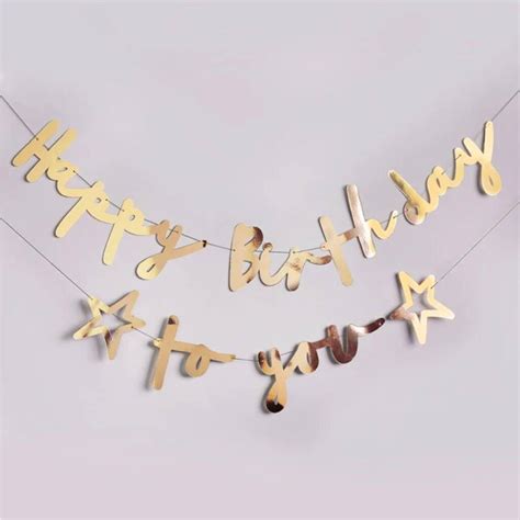 Gold Happy Birthday Banner By Ralph & Luna