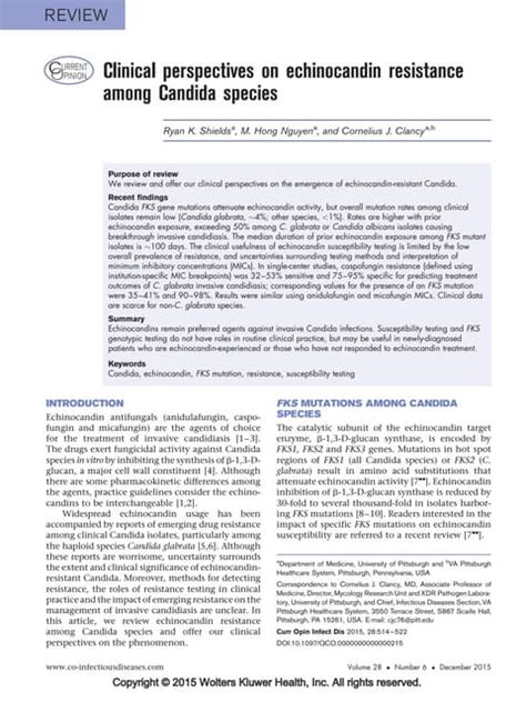 Clinical perspectives on_echinocandin_resistance | PDF