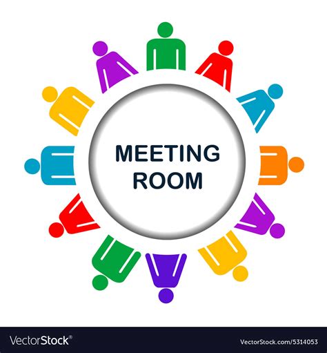 Colorful meeting room icon Royalty Free Vector Image