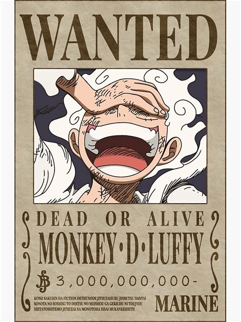 "Luffy Wanted Poster Post-Wano Updated Bounty" Poster for Sale by ...