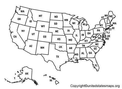 US Map with Abbreviations | Map of US State Abbreviations