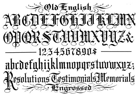 12 1776 Old English Calligraphy Font Images - Old English Tattoo ...