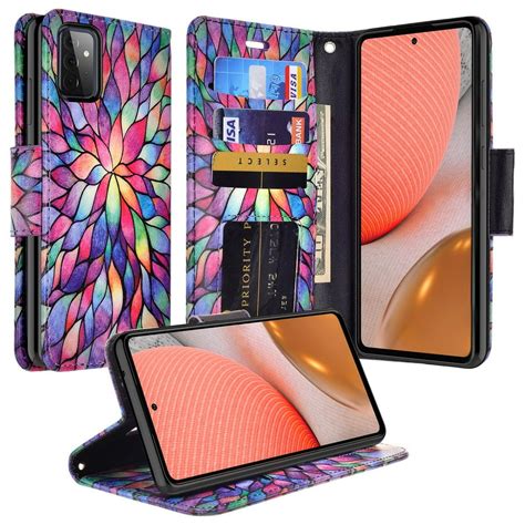 Case For Galaxy A02S Leather Flip Pouch Wallet Case Cover Folio ...