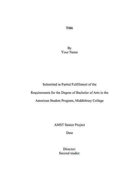 Senior Project Title Page | American Studies Senior Work Tutorial