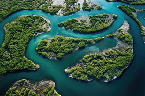 Premium AI Image | an aerial view of islands