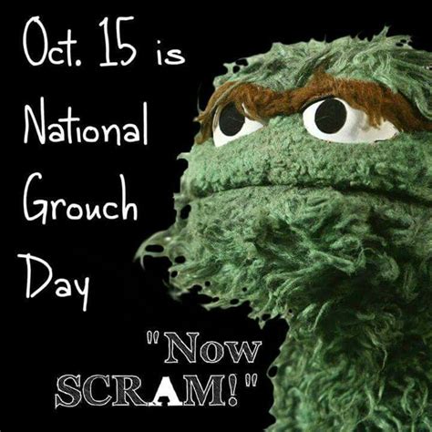 Everyday is National Grouch day. | Grouch, Celebrate good times, Get ...