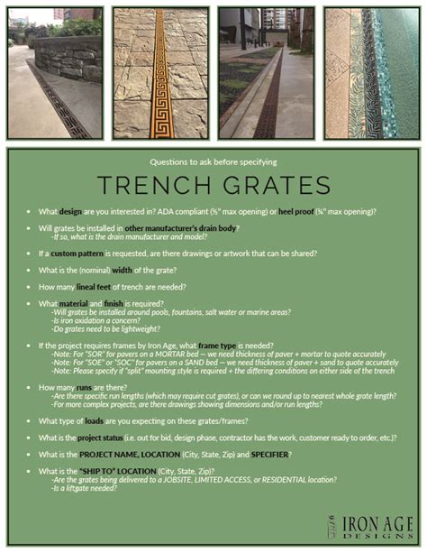 Specifying Trench Grates - Iron Age Designs