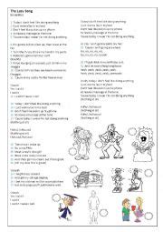 The Lazy Song - Bruno Mars worksheets