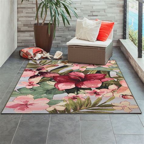 Tropical Floral Indoor Outdoor Rugs by Liora Manne