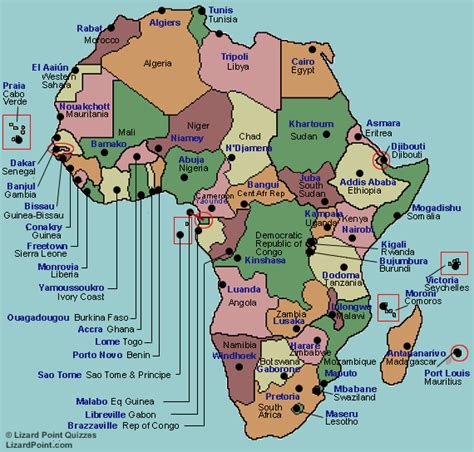 Africa Map With Countries And Capital Cities - HooDoo Wallpaper