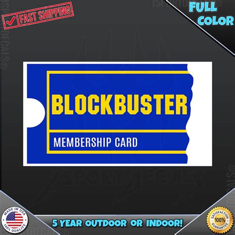 Retro 80s 90s Blockbuster Membership Card Video Store 169 Vinyl Decal ...