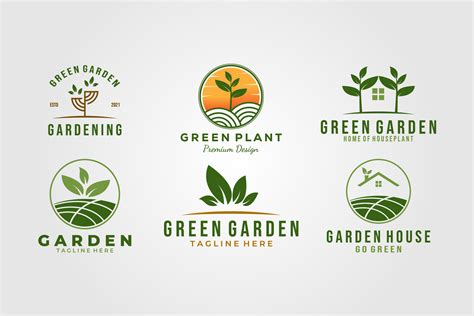 Set / Bundle Green Garden Logo Template Graphic by PrastHF · Creative ...