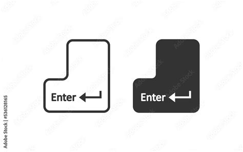 Enter button icon. Computer keyboard button symbol. Sign notebook ...