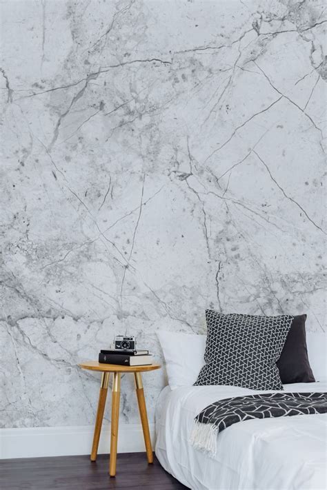 This marble wallpaper design leaves your interiors looking sleek and ...