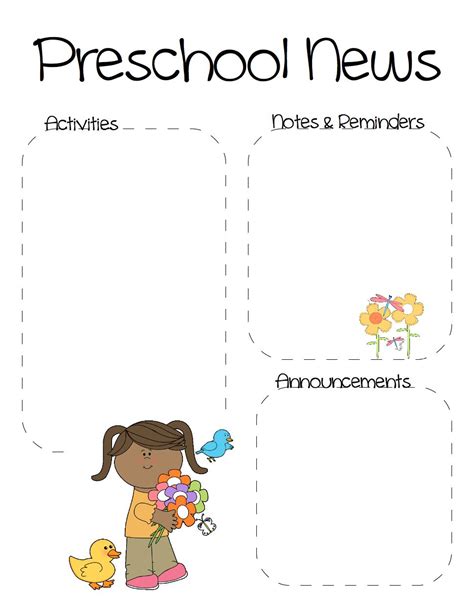 Spring Preschool Newsletter Template | The Crafty Teacher