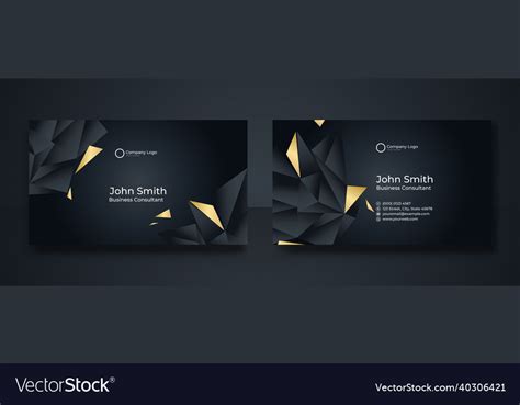 Black and gold business card design template Vector Image