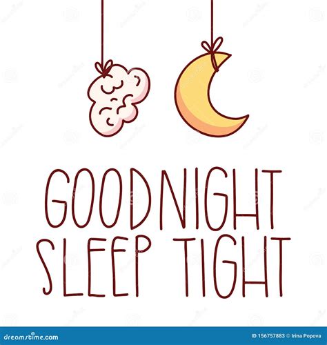 Good Night, Sleep Tight. the Concept of Sleeping. Vector Hand Drawn ...