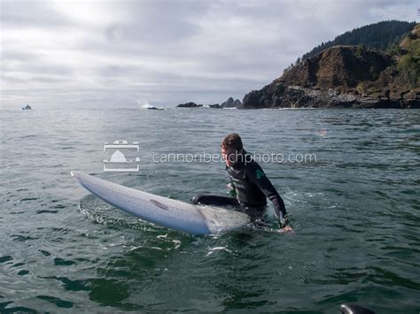 Young Man Waiting for Waves at Ecola State Park - Cannon Beach Photo