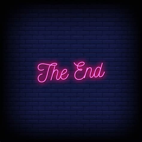 Premium Vector | The end neon signs style text