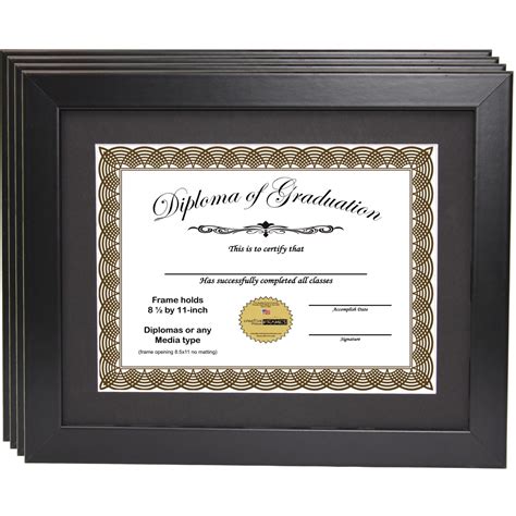 CreativePF [11x14bk] Black Diploma Frame with 11x14-inch White Mat to ...