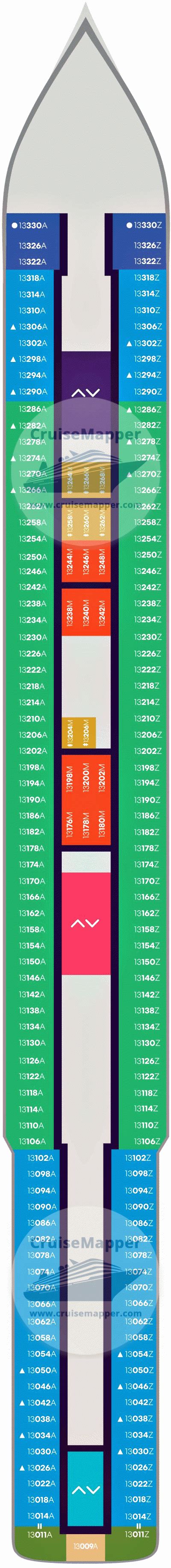 Valiant Lady deck 13 plan | CruiseMapper