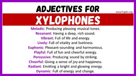 20+ Best Adjectives for Xylophones, Words to Describe a Xylophones - EngDic