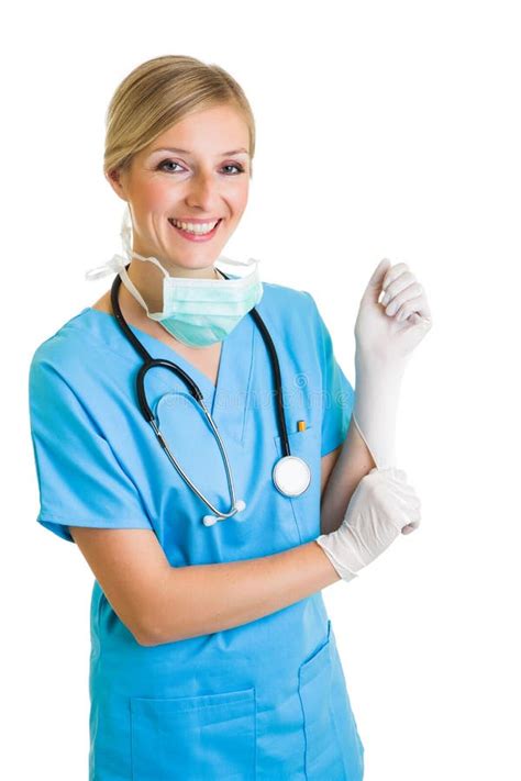 Woman in Doctor Uniform Wearing Stock Photo - Image of professional ...