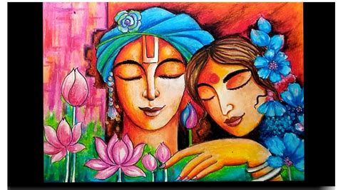 Radha Krishna oil pastel painting || step by step drawing tutorial ...