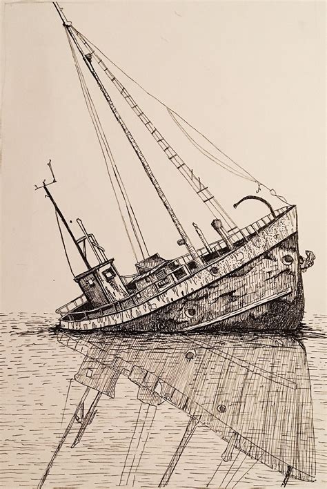 Sinking Ship Drawing at PaintingValley.com | Explore collection of ...