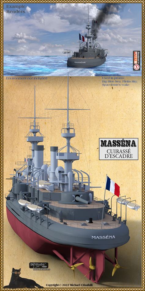 Massena Pre-Dreadnought Battleship 3D Models Michael_C