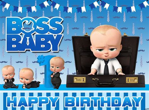 Baby Boss Boy Happy Birthday Backdrop | Baby birthday party boy, Baby ...