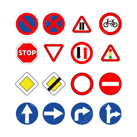 Set Of Road Signs Collection Vector Design, Set Of Road Sign, Road Sign ...