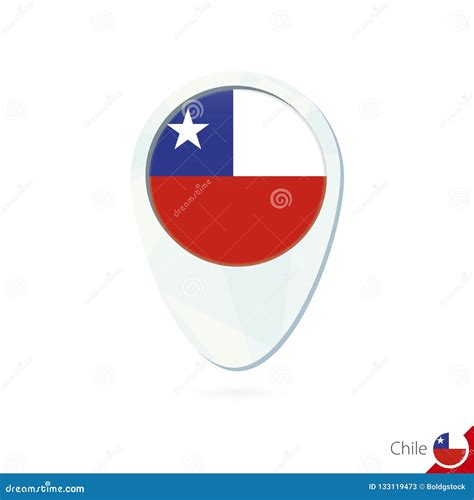 Chile Flag Location Map Pin Icon on White Background Stock Vector ...